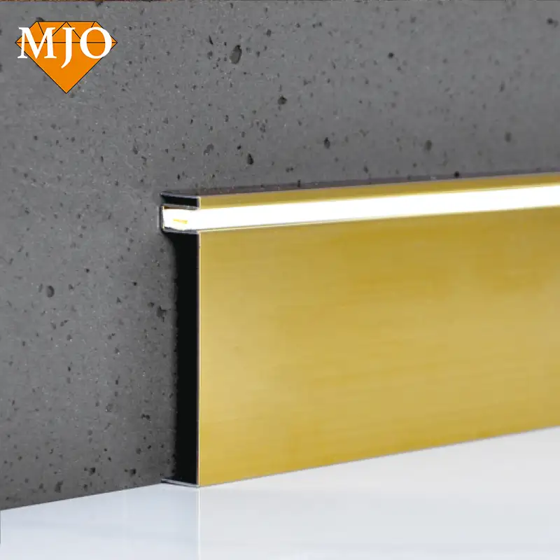 Foshan MJO Factory Directly LED Baseboard Metal Skirting Board For Floor Decoration Easy Installation Baseboard Skirting Board