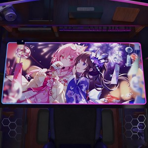 RGB đầy màu sắc ánh sáng lên không thấm nước chuột <span class=keywords><strong>Pad</strong></span> 7 màu sắc rắn & 3 chế độ ánh sáng cao su tự nhiên chống trượt chơi game với độ dày 4mm - Product Image 2