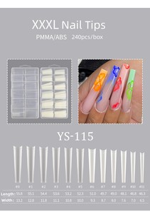Bán Hàng Nóng 240 <span class=keywords><strong>c</strong></span>ái/hộp Rõ Ràng Tự Nhiên 12 Kích Thướ<span class=keywords><strong>c</strong></span> Móng Tay Tip Dài Quan Tài Hình Dạng Không <span class=keywords><strong>C</strong></span>ó <span class=keywords><strong>C</strong></span> Đường Cong Móng Tay Mẹo XXXL - Product Image 2