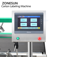 ZONESUN ZS-TB300T Applicateur automatique d'étiquettes adhésives pour boîtes plates, machine d'étiquetage des côtés et des coins des cartons sur trois faces