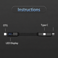 Câble de charge magnétique LED 3-en-1 personnalisé avec logo, tressé en nylon, porte-clés EDC, charge ultra-rapide PD 100W 5A, cadeau d'entreprise