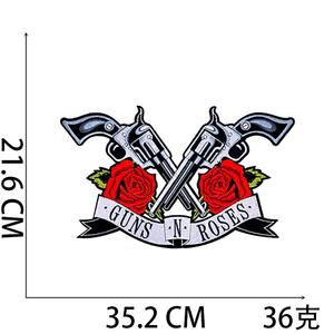 Patch brodé en forme <span class=keywords><strong>de</strong></span> pistolet à main, grand format, personnalisé, pour veste, vêtements en denim - Product Image 2