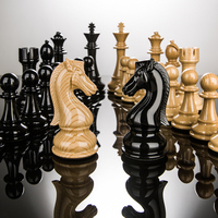 Jeu d'échecs de luxe de 20 pouces avec des pièces en métal ou en marbre, jeu d'échecs international avec échiquier en bois pliable