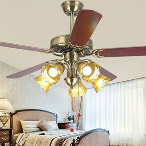 ไฟเพดานตกแต่งสไตล์วินเทจหรูหราแบบโมเดิร์นพัดลมเพดานควบคุมด้วยรีโมทพร้อมโคมไฟระย้าและโคมไฟระย้า - Product Image 2
