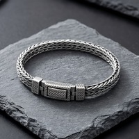 Bracelet pour homme en acier inoxydable 215 mm, motif feuille, mailles chevrons, chaîne blé, style Hip Hop Punk, bijou de personnalité