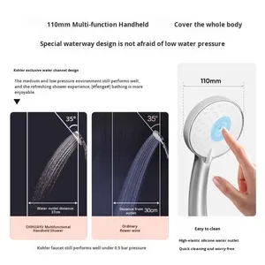 Shower <b>Set</b> 30021T Top <b>Spray</b> Wall-Mounted Bathroom Toilet Boosting Soft Pattern Showerhead - Product Image 3