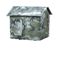 Abri moderne pour chats errants d'extérieur avec motif imprimé, doublure isolante, chaud pour l'hiver, résistant aux intempéries, maison fermée pour chats sauvages