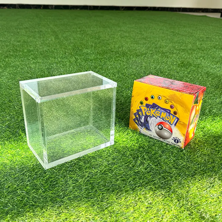 TCG nhà máy bán buôn Pokemon Acrylic Booster Box biểu tượng tùy chỉnh Pokemon hiện đại Acrylic trường hợp cho Pokemon cửa hàng bán buôn