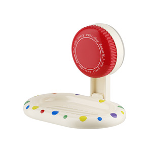 Support mural ovale en plastique à ventouse pour savon, avec drainage automatique, motif pois, pour salle de bain - Mind Creation - Product Image 5
