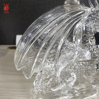 Bouteille de vin en verre borosilicate de haute qualité, populaire, de luxe, fabriquée par combustion à haute température, 450 ml, en forme de dragon