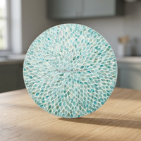Sets de table modernes bleus en nacre naturelle pour les espaces repas simples à la maison, en provenance du Vietnam