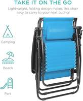 Chaise longue de patio pliable portable pour jardin et plage, chaise inclinable d'extérieur à gravité zéro avec porte-gobelet et coussins