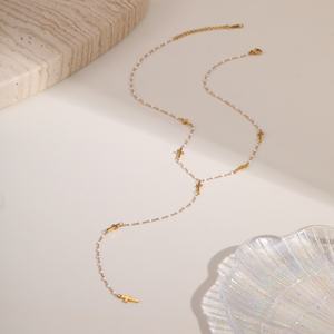 Kiti สร้อยคอทองคำแบบยาวสไตล์โมเดิร์นสร้อยคอทองคำสไตล์มินิมอลสำหรับผู้หญิงดูเป็นชั้นสแตนเลสไม่เสื่อมเสีย - Product Image 6