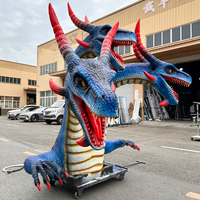 Modèle de dinosaure dragon occidental réaliste, animatronique, électrique, mécanique, en métal, avec fonction de pulvérisation d'eau, pour centres commerciaux intérieurs/extérieurs