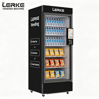 Enfriador Inteligente con IA LERKE, Máquina Expendedora Automática de Frutas Frescas con Pantalla Táctil y Lector de Tarjetas