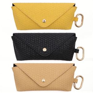 Portable PU Leather Eyeglass Case with Carabiner Eyewear Holder Sunglasses Pouch Jewelry <b>Storage</b> <b>Box</b> for Travel - Product Image 5