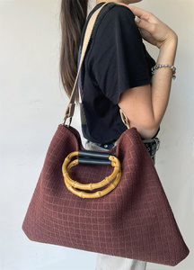Borsa Tote da Donna in PVC e Cotone di Alta Qualità, Design Classico Rock, Grande Capacità, Tracolla Singola, Fatta a Mano - Product Image 2