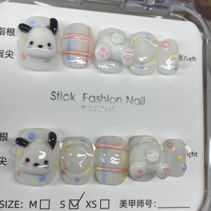 Marque privée de luxe presse sur les ongles ongles faits à la main en acrylique épais personnalisés avec des strass ongles artificiels - Product Image 6