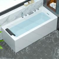 Baignoire autoportante moderne certifiée CE, en acrylique, de 60 pouces, pour 2 à 3 personnes, avec jets de micro-bulles et massage par remous