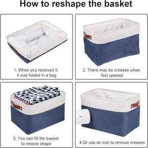 Katlanabilir Kumaş Kaliteli Dolap Düzenleyici Ev Depolama Sepeti, Oyuncak ve Giysi Saklama için Saplı - Product Image 4