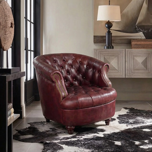 <span class=keywords><strong>Fauteuil</strong></span> <span class=keywords><strong>club</strong></span> capitonné <span class=keywords><strong>marron</strong></span> vintage de luxe, finition artisanale en cuir véritable, pour salon, hôtel ou chambre d'hôtes VIP - Product Image 4