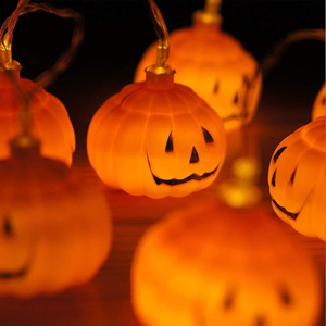 Guirlande lumineuse LED citrouille d'Halloween 2,1 m, à piles, portable, en plastique, pour décoration de jardin et de porche - Product Image 3