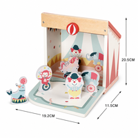 Ensemble de jouets de cirque en bois avec logo personnalisé, théâtre de scène éducatif Montessori pour enfants, vente en gros OEM ODM de jeux en bois