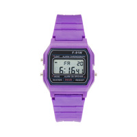 Montre électronique numérique de sport pour enfants, F-91w, multifonction, réveil lumineux, design carré