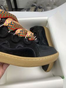 Luxury Leather Sports <b>Shoes</b> High Quality Sneakers with Thick Soles and <b>Wide</b> Laces Fashionable and Trendy for Summer and Autumn - Product Image 4