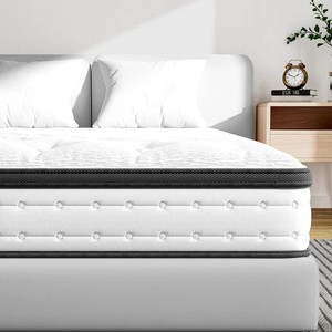 Colchones King Size y <span class=keywords><strong>Queen</strong></span> Size Baratos y Comprimidos, Camas con Parte Superior Acolchada Suave, Colchón <span class=keywords><strong>Queen</strong></span> Size de Espuma Viscoelástica con Resortes Ensacados de 12 Pulgadas en Caja - Product Image 1