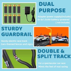 A49-12 Mini voitures électriques en plastique à fente, échelle 1:43, ensembles de pistes de <span class=keywords><strong>course</strong></span> à construire soi-même, <span class=keywords><strong>jouets</strong></span> éducatifs pour enfants - Product Image 3