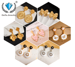 2025 nuovi orecchini alla moda geometrici di fiori di perle turchesi in lega alla moda <span class=keywords><strong>personalizzabili</strong></span> campioni gratuiti di <span class=keywords><strong>gioielli</strong></span> firmati da donna - Product Image 5