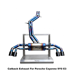 Sistema de escape Catback Vortex ligero de titanio quemado con válvula de vacío para Porsche Cayenne 9Y0 E3 3.0T 2.9T - Product Image 1