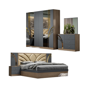 Proveedor de Muebles de Foshan, Juego de Muebles para Dormitorio Juvenil, Cama King Size con Marco de Madera Moderno, Juego Completo de Muebles para Dormitorio - Product Image 6