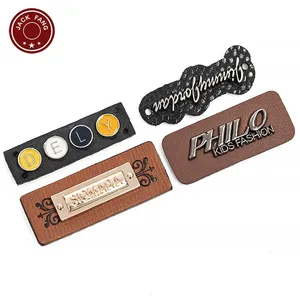 High Quality 3D Embossed Logo Tag Pu Leather Label Garment Labels Leather Samples For Purses