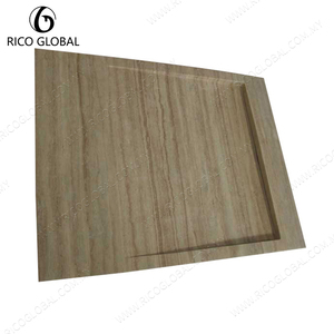 2025 OEM BST-034A-BETR Bac de douche rectangulaire en travertin avec trou de drainage central pratique Fabriqué en Malaisie - Product Image 3