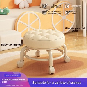 Hermoso taburete de pedicura de baja altura, ruedas de polea silenciosas, artefacto Universal para gimnasio <span class=keywords><strong>y</strong></span> bebé para niños pequeños, taburete de limpieza pequeño para sala de estar - Product Image 2