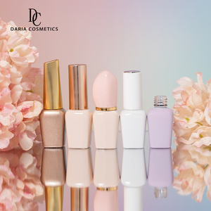 ขวดแก้วเจลสีชมพูฝาสีโรสโกลด์ขวดแก้วยาทาเล็บขนาด8มล. พร้อมแปรงทาเล็บภาชนะบรรจุแก้วเปล่า - Product Image 1