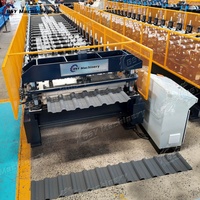 Machine de formage de tôles trapézoïdales entièrement automatique avec découpe hydraulique PLC 0,3-0,8 mm 8-15 m/min CE ISO pour atelier d'acier