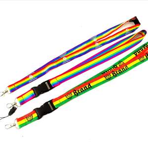 Lanière en polyester écologique arc-en-ciel à transfert thermique, imprimée, changeant de couleur, pour cartes d'identité, cadeaux promotionnels et d'affaires – Meilleures ventes - Product Image 2