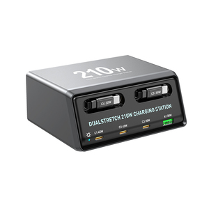 สถานีชาร์จอเนกประสงค์แบบตั้งโต๊ะ 210W รุ่นใหม่ล่าสุด พร้อมสายชาร์จ Type C แบบยืดหดได้ในตัว ชาร์จเร็ว เหมาะสำหรับสำนักงาน บ้าน และการเดินทาง - Product Image 1