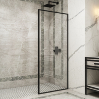 Élégant chrome 3/8 po. Panneaux de paroi de douche en verre trempé de sécurité pour salle de bain