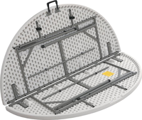 4/5/6ft 120/150/180cm HDPE Runder Tisch für Camping, Partys, Essen, Bankette, Picknicks, Klappbar mit Griff, Faltbarer Plastiktisch