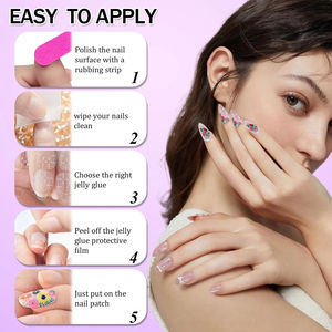 24 piezas <span class=keywords><strong>de</strong></span> prensa cuadrada rosa en las <span class=keywords><strong>uñas</strong></span>, pegamento para <span class=keywords><strong>uñas</strong></span> cortas, <span class=keywords><strong>uñas</strong></span> artificiales acrílicas reutilizables, Punta francesa, arco, diseño <span class=keywords><strong>de</strong></span> patrón <span class=keywords><strong>de</strong></span> <span class=keywords><strong>vaca</strong></span> completo - Product Image 6