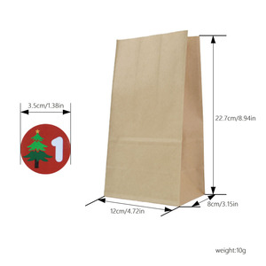 Brown Holiday Paper DIY Gift <strong>Bags</strong> with 120PCS Christmas <strong>Stickers</strong> for Xmas Themed <strong>Party</strong> Favors Supplies Christmas Kraft Treat B - Product Image 4