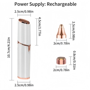 Niedriger Preis Hochwertiger USB-Lippenstift-Augenbrauen trimmer 2-in-1 elektrische Haaren tfernung Augenbrauen-Trimmer-Rasierer für Damen - Product Image 2