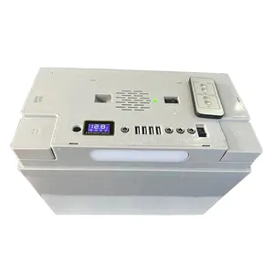 Baterai panel surya remote control layar LCD 220V AC 12v 65ah baterai Inverter asam timbal isi ulang