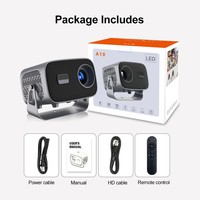 Proyector Inteligente OEM A10 Android 11 1080P Compatible con 3D, Soporte Ajustable Incorporado, Enfoque Eléctrico, Entretenimiento en el Hogar, Portátil