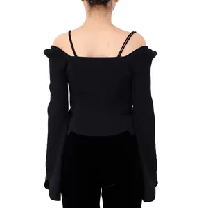 Maglione personalizzato di nuova moda per personalizzare abbigliamento Casual sexy da donna primavera estate manica lunga a coste maglione da donna
