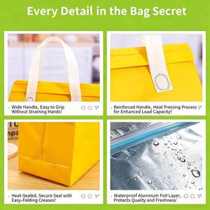 Sac isotherme promotionnel compact jetable en non-tissé pour livraison de repas, avec logo personnalisé - Product Image 4
